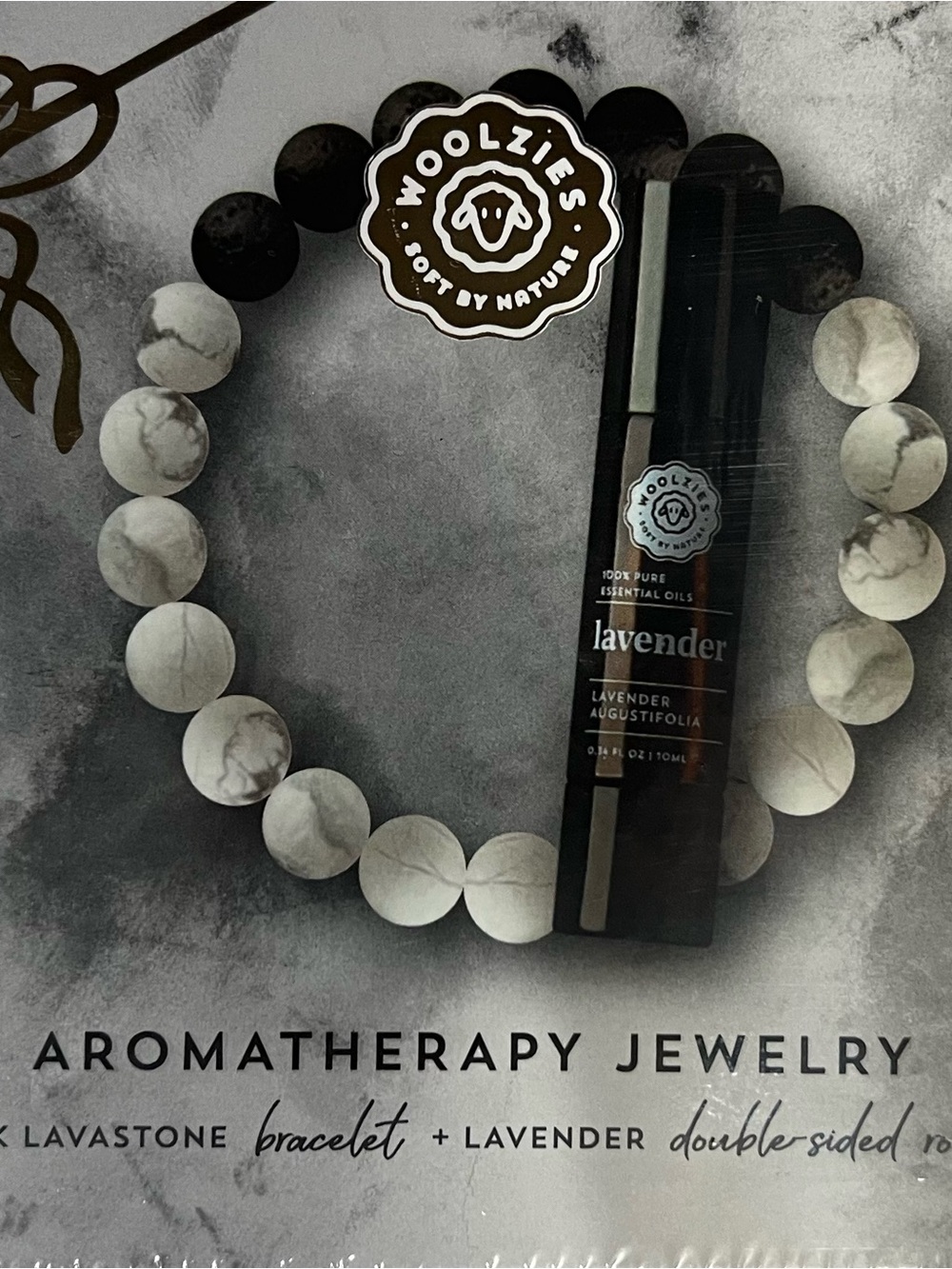 Home Essentials White & Black Aromatherapy Bead Bracelet